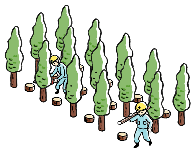 間伐イラスト